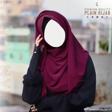 Glam Touch Full Coverage Plain Hijab - Diamond Georgette | image