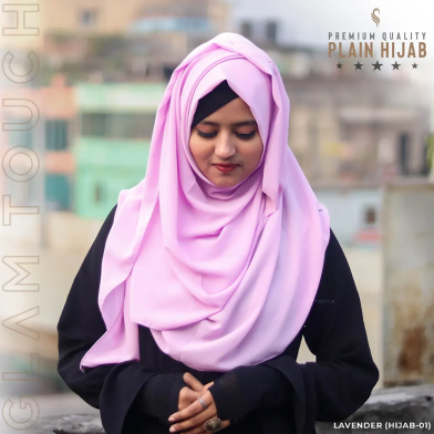 Glam Touch Full Coverage Plain Hijab - Diamond Georgette image