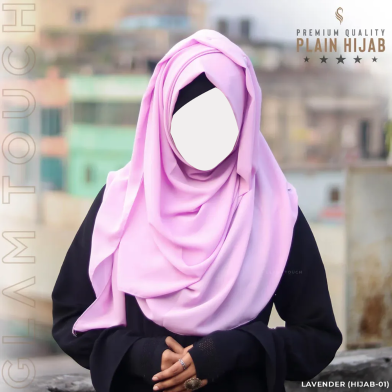 Glam Touch Full Coverage Plain Hijab - Diamond Georgette image