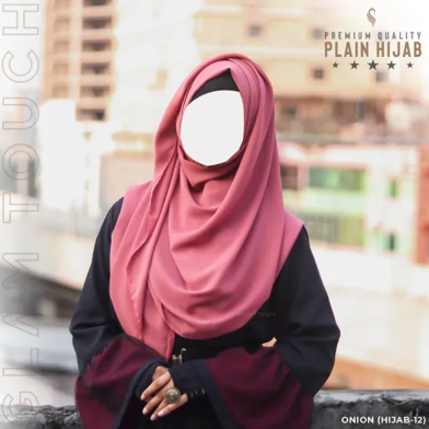 Glam Touch Full Coverage Plain Hijab - Diamond Georgette image