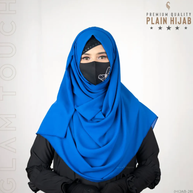 Glam Touch Full Coverage Plain Hijab - Diamond Georgette image