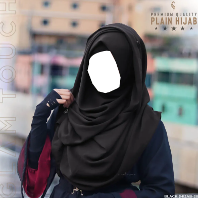 Glam Touch Full Coverage Plain Hijab - Diamond Georgette image