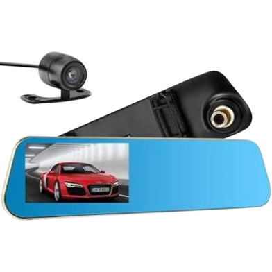 Full HD Rearview Mirror Dash Cam With Reverse Camera – Dual Lens And G Sensor image