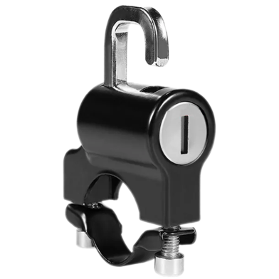 Full Metal Universal Motorcycle Helmet Lock – Zinc Alloy, Anti-Theft, Waterproof, Easy Installation With 2 Keys For 22-28mm Handlebars (Portable Security For Motorcycles, Cycles And Bicycles) image
