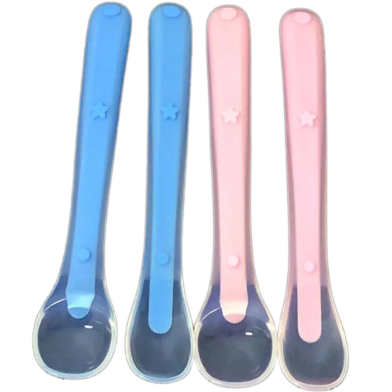 Full Silicone Baby Soft Head Spoon Spoon Children To Eat Spoon Supplementary Food Bowl Spoon -1pcs image