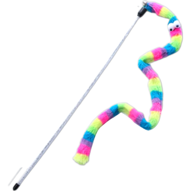 Funny Cat Stick Crisp Bell Rainbow Caterpillar Kitten Interactive Teaser image
