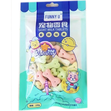 Funny U Pet Snack For Dog and Cat Goat Milk Tablet 100 gm Bone Shape image