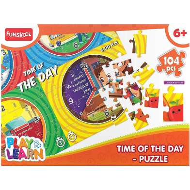 Funskool Puzzle Play And Learn-Every Day Time Educational 104 Pcs for 6 Year Old Kids And Above Toy image