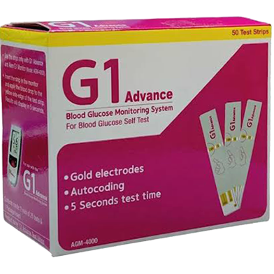 G1 Advance Blood Glucose test strips (25*2) 50pcs image