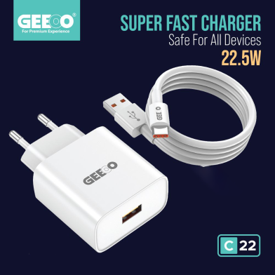 GEEOO C15 (C) FAST CHARGER SET With 3A FAST CHARGING CABLE image