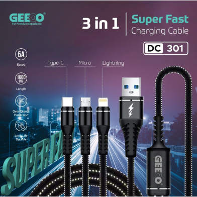 GEEOO DC301 Super Fast Charging Cable (3 in 1) image