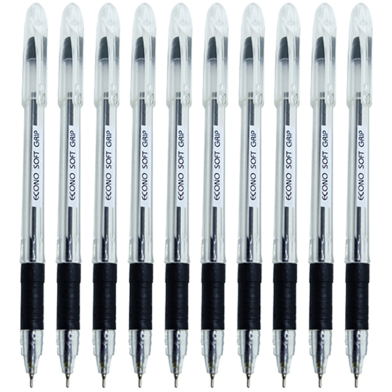 GQ Econo Soft Grip Ball Pen Black Ink - 10 Pcs image