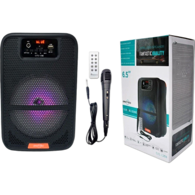 GTS-1286 Wireless Portable Bluetooth Speaker 6.5 Loudspeaker With Led Light With Mic image