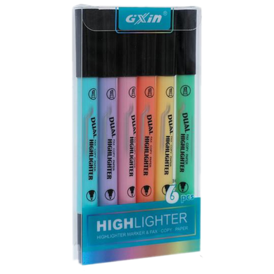 GXin Highlighters Marker Pen - 6 Pcs image