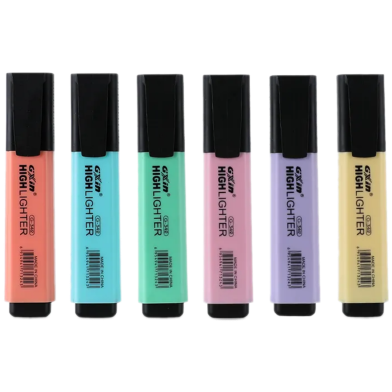 GXin fluorescent Pastel 6 Color Stationery Set Multi Color Mini Highlight Pen For Kids image