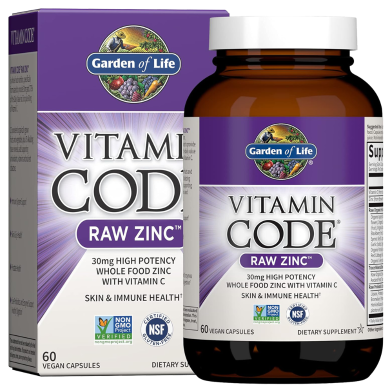 Garden Of Life Zinc Supplements 30mg High Potency Raw Zinc And Vitamin C - 60 Capsules -523203448 image