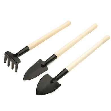Garden Tools (3 Pcs Large Set-One Shovel, One Trident Fork, One Rake) image