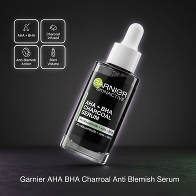 Garnier AHA BHA Charcoal Anti Blemish Serum - 30ml