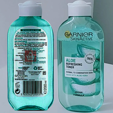 garnier aloe refreshing toner Garnier Refreshing Botanical Toner with Aloe Extract 200ml – Gift Point main image 1