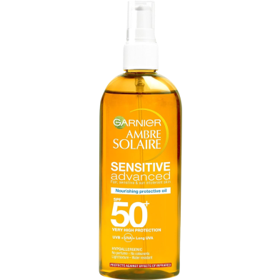 Garnier Ambre Solaire Sensitive Advanced Nourishing Protection Oil SPF 50 Plus – 150ml image