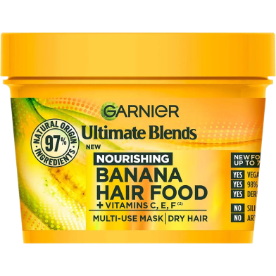 Garnier Banana Hair Food 3-In-1 Dry Hair Mask Treatment - 390ml image