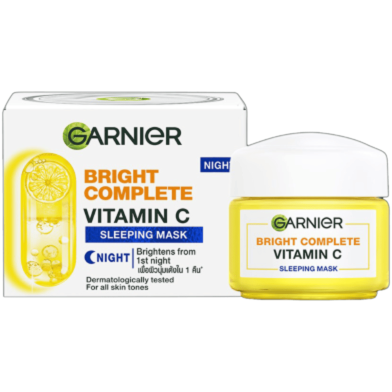 Garnier Bright Complete Vitamin C Night Sleeping Mask Cream 18gm image