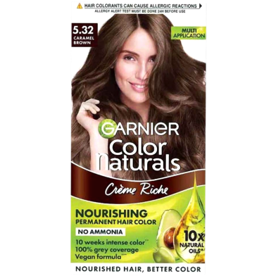 Garnier Color Naturals Creme Riche Nourishing Permanent Hair Color - 5.32 Caramel Brown image