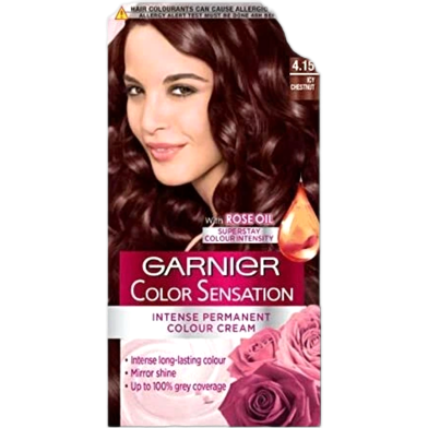 Garnier Color Sensation Intense Permanent Hair Color - 4.15 Icy Chestnut Brown image