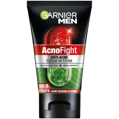 Garnier Men Acno Fight Anti Pimple With Salicylic Acid And Herba Repair Face Wash 100ml image