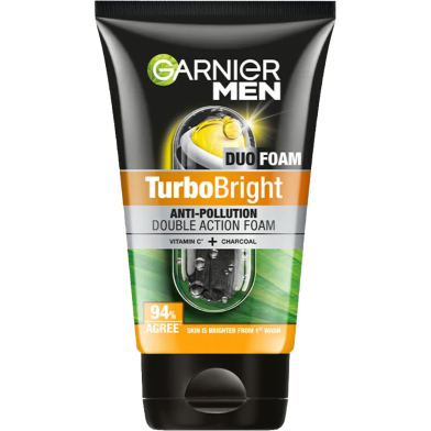 Garnier Men Face Wash Brightening and Anti-Pollution TurboBright Double Action - 100 gm image