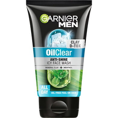Garnier Men Oil Clear Clay D-Tox Deep Cleansing Icy Face Wash 100 gm image