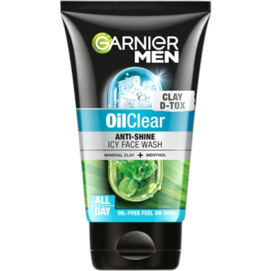 Garnier Men Oil Clear Deep Cleansing Clay D Tox Icy Face Wash Oil Free Feel 100gm image