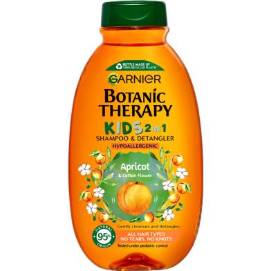 Garnier Ultimate Blends Apricot and Cotton Flower Kids 2in1 Shampoo and Detangler 250ml image