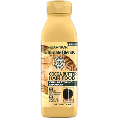 Garnier Ultimate Blends Cocoa Butter Hair Food Curl Restoring Shampoo 350ml image