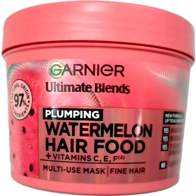 Garnier Ultimate Blends Plumping Watermelon Hair Food Plus Vitamin C, E, F Multi-Use Mask 400 ml image