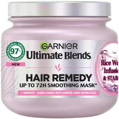 Garnier Ultimate Blends Rice Water Infusion And Starch Hair Remedy Smoothing Mask - 340ml image