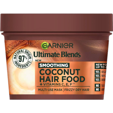 Garnier Ultimate Blends Smoothing Coconut Hair Food Vitamin C E F Multi Use Mask 400ml image