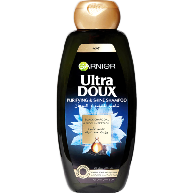 Garnier Ultra Doux Black Charcoal And Nigella Seed Oil Purifying And Shine Shampoo 400ml image