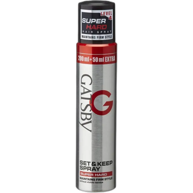 Gatsby - Set And Keep Spray Super Hard | Strong Setting Power For a Firm Style - 250ml image