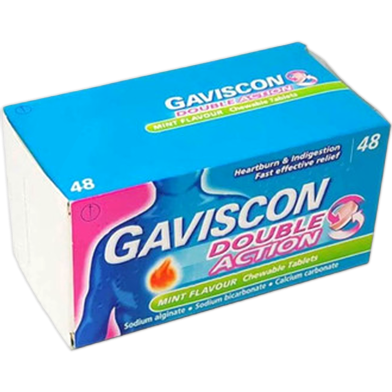 Gaviscon Double Action Mint Chewable – 48 Tablets image