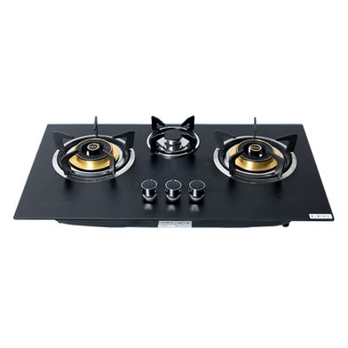 Gazi TG-203 Smiss Tampered Glass Brass Burner LPG Gas Stove image