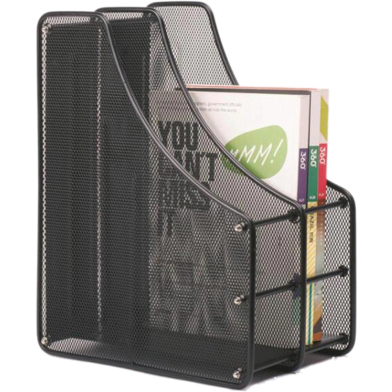 Gbex Multifunction Metal Mesh Magazine Files Storage Holder Frame 2 Layer image