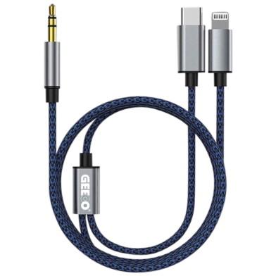 GEEOO Aux Audio Multi Function Conversion Cable Type-C Plus Lightning - AD2 image