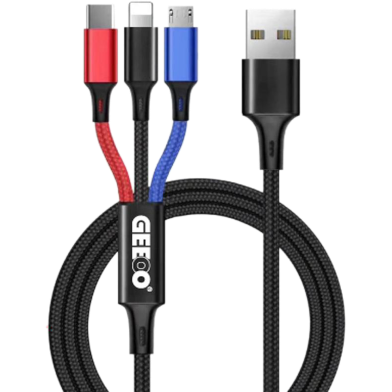 GEEOO DC303 2.4A 3 in 1 Long Data Cable image