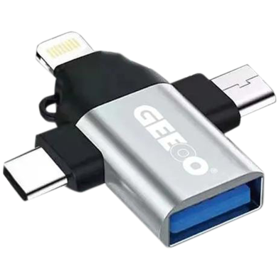 GEEOO GB12 3 in 1 Lightning to Type-C to Micro OTG Converter-Any color image