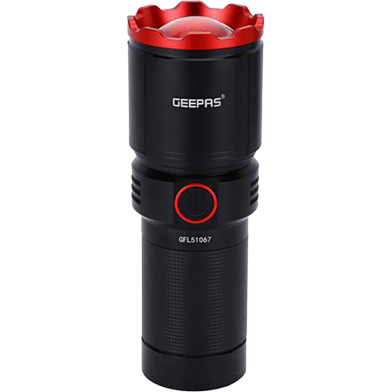 Geepas GFL51067 Rechargeable Zoomable LED Flashlight and Torch Light with Power Bank image