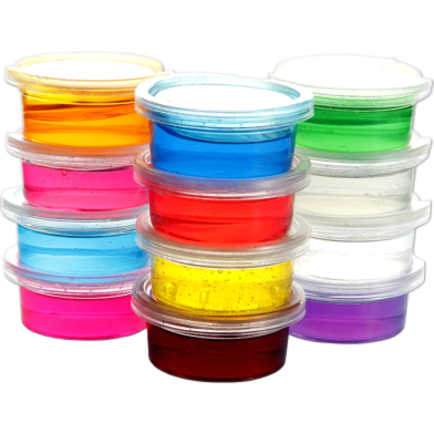 Gel Clay Slime Set For Kids 12 Colors Play Dough Bowls Box Of 12Pcs image