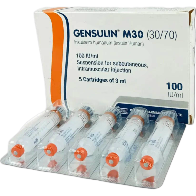 Gensulin M30 30 70 100 Iu Per Ml Penfill 3 ml Cartridge 5's Pack image