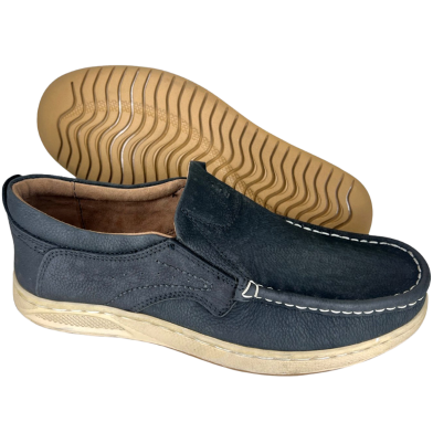 Gents Black Color Soft Premium Leather Moccasin Casual Shoe image