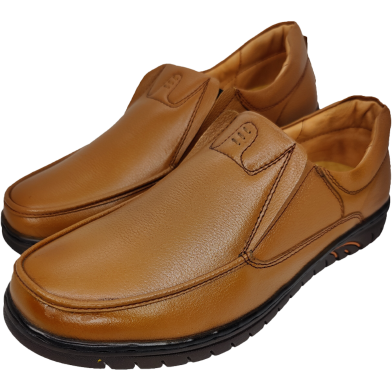 Gents Brown Color Premium Leather Moccasin Casual Shoe image